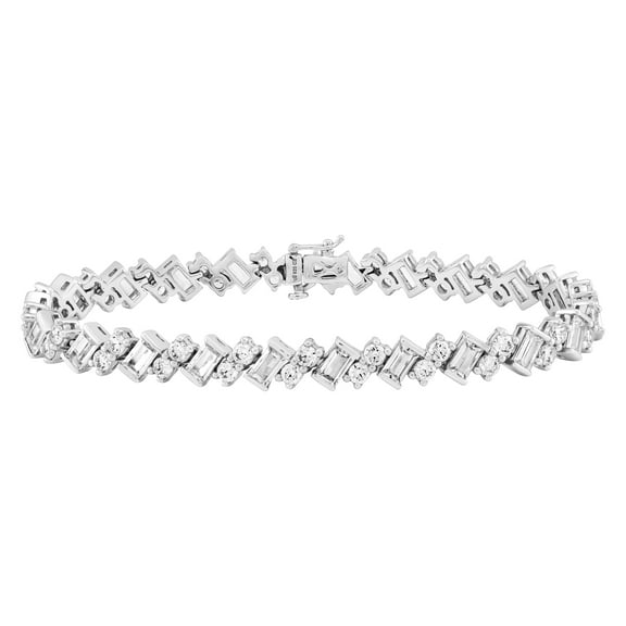 Brilliance Fine Jewelry Criss Cross Simulated White Diamond Tennis Bracelet 925 Sterling Silver