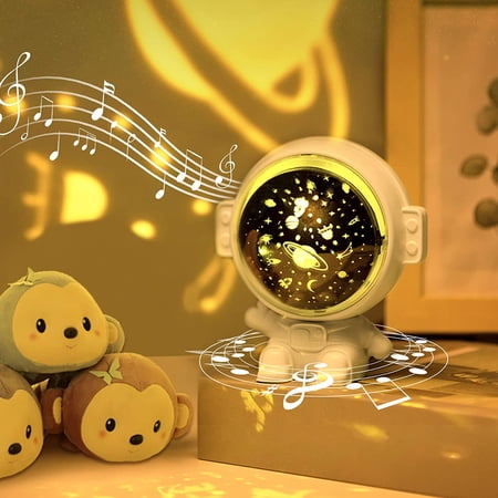 Astronaut Star Sky Projector 360° Rotation Astronaut Projector with 8 Music 3 Projection Themes 4 Light Modes Charging USB Night Light for Kids for Bedroom Gift