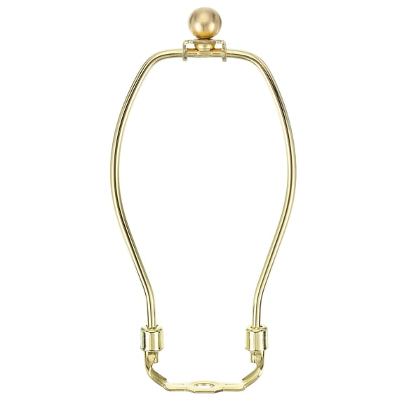7 Inch Lamp Harp Kit with 17.5mm Solid Brass Ball Finial, 1 Set Heavy Duty Bracket with Standard Saddle & Finial Detachable Shade Holder for Table Floor Lamps, Gold