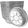 thumbnail image 1 of Doublures en Papier D\'aluminium Rondes Antiadhésives Jetables pour Friteuse à Air Chaud 50 Pcs, Boîte en Étain en Papier D\'aluminium Antihuile Aussi pour Panier Vapeur Instant Pot Four & Grill (7 Pouces), 1 of 6
