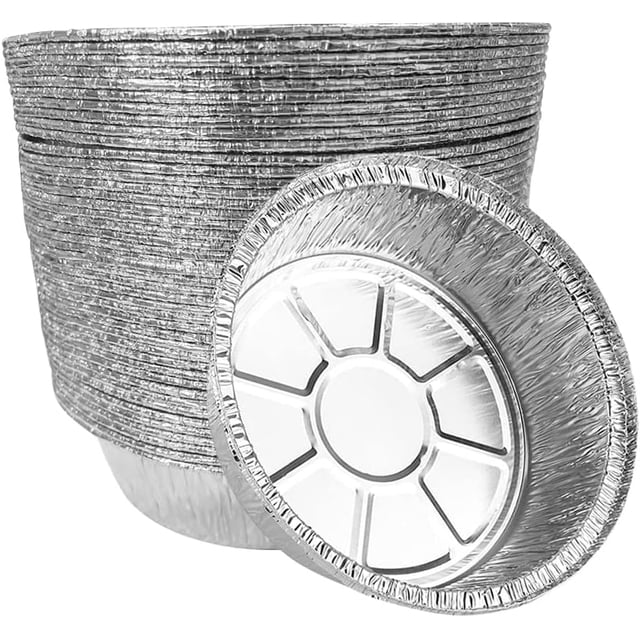 Doublures en Papier D\'aluminium Rondes Antiadhésives Jetables pour Friteuse à Air Chaud 50 Pcs, Boîte en Étain en Papier D\'aluminium Antihuile Aussi pour Panier Vapeur Instant Pot Four & Grill (7 Pouces)
