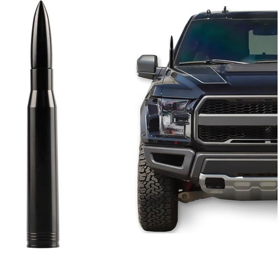 Universal Car Antenna Replacement Compatible with Ford, Dodge, Chevrolet, GMC, Jeep, Toyota Truck Replacement Antenna - Made of Rugged Billet and Aluminum, Black, Car Accessories