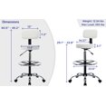 thumbnail image 4 of Height Adjustable Drafting Stool and Footrest, Comfortable Faux Leather Stool with Backrest, Rolling Wheels and Footrest, Ideal for Office, Studio, Garage, and Eco-Friendly by Naomi Home - White, 4 of 15