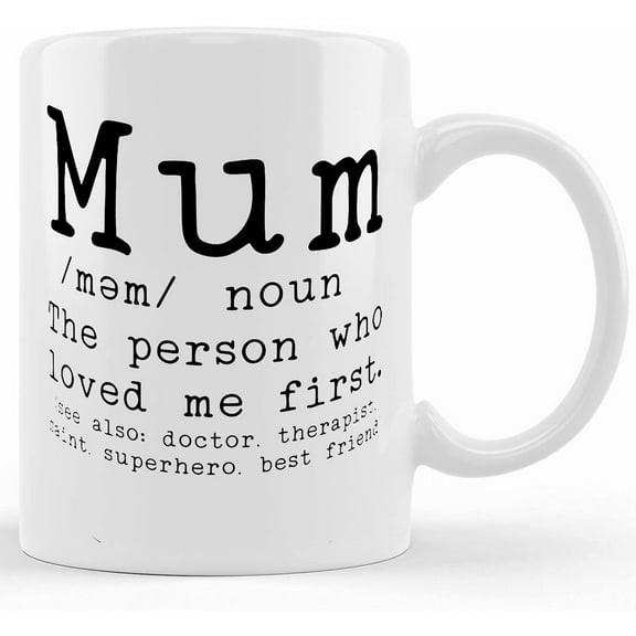 Mum Definition White Ceramic Mug, Ceramic Novelty Coffee Mug, Tea Cup, Gift Present For Birthday, Christmas Thanksgiving Festival, 11oz Sarcasm With Sayings Mug
