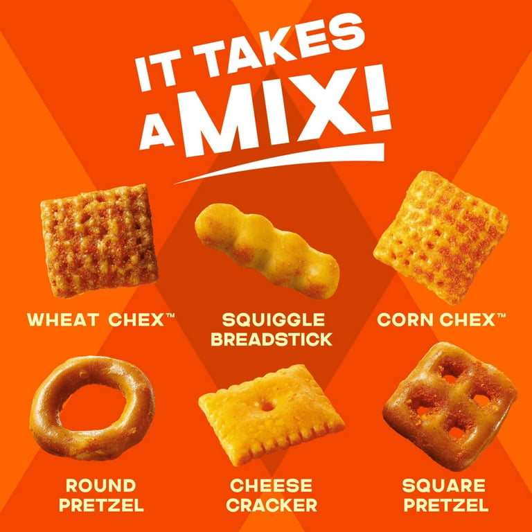 Chex Mix Cheddar Snack Mix, Salty Snacks Tub, 20 oz - Walmart.com