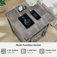 thumbnail image 5 of T4TREAM Farmhouse 3-Tier Nightstand with Charging Station, 18" Rustic End Table with Barn Door for Living Room, Bedroom,Grey, 5 of 7
