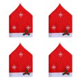 thumbnail image 2 of Dserhfy Christmas Chair Cover Non-Woven Santa Hat Shape Red Xmas Chair Back Covers with Snowflake Pattern for New Year Home Kitchen Dining Room Decor, 2 of 8