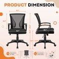 thumbnail image 5 of Vyrox Mid-Back Mesh Office Chair Set of 2, Ergonomic Desk Chair with Lumbar Support, Adjustable Swivel Task Chair for Home Office, Black, 5 of 7