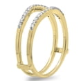 thumbnail image 4 of Dazzlingrock Collection 0.18 Carat (ctw) 18K Round Diamond Ladies Wedding Band Enhancer Guard Double Ring, Yellow Gold, Size 9.5, 4 of 7