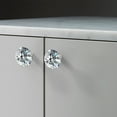 thumbnail image 3 of 5 Pcs 4.7"/ 6.7" Drawer Dresser Knobs Pull Handles - Crystal Glass Diamond Decorative Knobs with Plate, Cabinet Cupboard Door Knobs with Screws for Kitchen Bathroom Office Decoration, 3 of 16