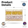 thumbnail image 2 of Now Serving Plate Lunch Vinyl Decal 12 Inch x 16 Inch Weatherproof Heavy-Duty Adhesive Backing | Freshly Made Meals, Restaurant Promotions, Local Favorites | Made in USA, 2 of 6
