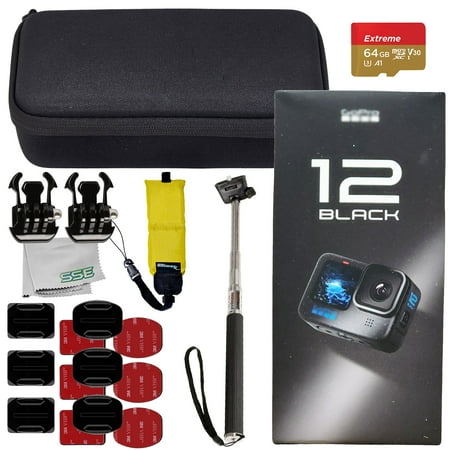 Ultimaxx Basic Action Camera Hero 12 Bundle - Includes: 64GB Extreme microSDXC Memory Card Selfie-Stick & More (19pc Bundle)