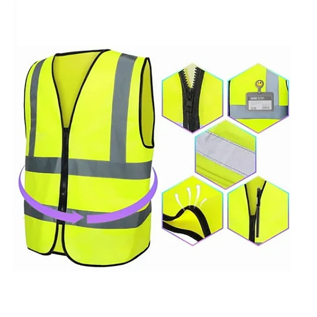 Chaleco de seguridad reflectante de 2 piezas, alta visibilidad, protección de 360 grados, fácil limpieza, chaleco de seguridad liviano, ropa de trabajo