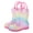 A-Pink, variant on Boys Girls Rainbow Portable Rain Boots Non Slip Waterproof Eva Toddler Baby Outdoor Home Rubber Shoes, A-Pink