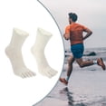 thumbnail image 6 of Unique Bargains 1 Pair Full Finger Five Toe Socks Unisex Non Slip Daily Fit Finger Socks White, 6 of 7