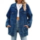 thumbnail image 1 of Chaqueta Vaquera de Larga para Mujer, , Ajustada, con Botones y Bolsillos Azul Oscuro L, 1 of 10