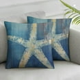 thumbnail image 2 of Nawypu  Vintage Starfish Pillow Cover Ocean Blue Series Nautical Decorative Pillow Covers&nbsp;Beach Theme Cushion Cover Home Decor Pillowcase for 2pcs, 2 of 6
