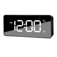 thumbnail image 3 of Espejo de noche digital con LED y USB, alarma dual, despertador y despertador nocturno. Negro, 3 of 7