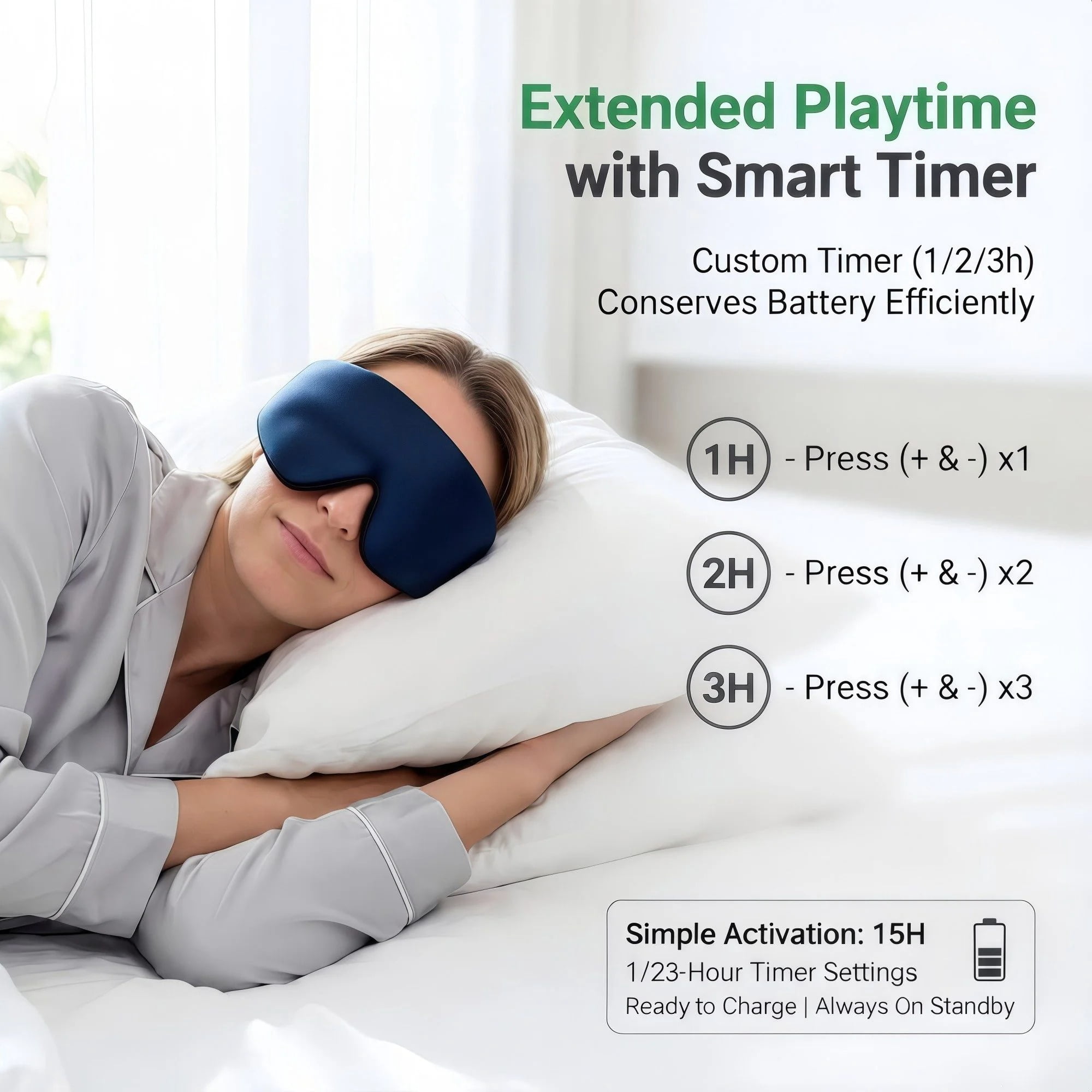 FACEMOON Bluetooth 3D Eye Mask Sleep Headphones Soft Cotton Blindfold Wireless with Speaker Microphone