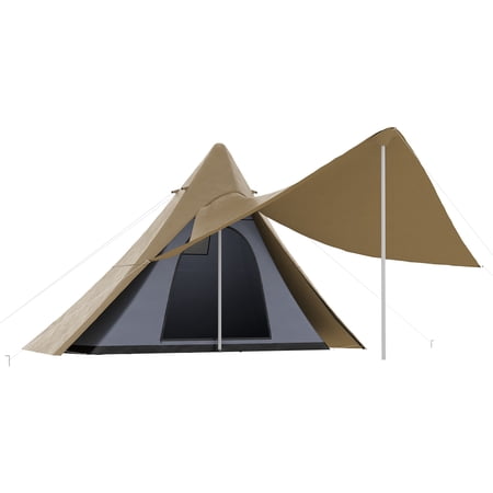 Dranite Teepee Camping Tent: 2-3 Person Easy Setup with Porch for Outdoor Hiking