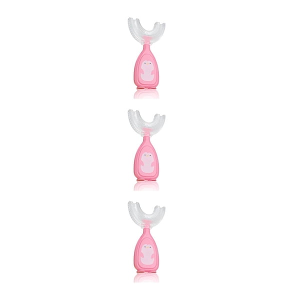 Matsuzay Silicona Handheld U-Type Baby Cepillo de Cepillo de de entrenamiento Portable Kids Toddlers Limpieza Gadgets Small, Pink Type1 NO1 Matsuzay CBP160303