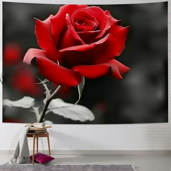 Orinice Red Rose Tapestry Wall Hanging Unique Style Graphic Tapestries Home Wall Decor Art for Living Room Bedroom Apartment Farmhouse Dorm 40x30inch