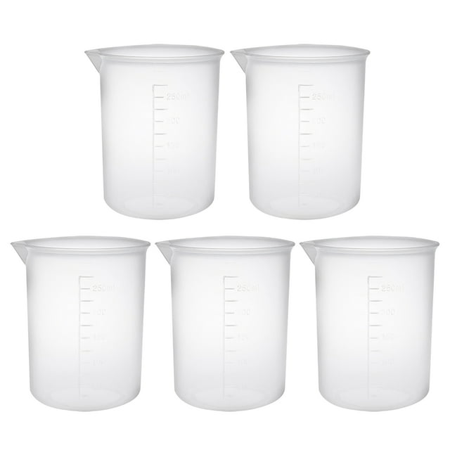 5 pcs Tazas Medidoras Laboratorios Vasos Graduados PP 250ml