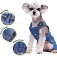 thumbnail image 2 of HQREA Dog Overalls for Small Dogs, Puppy Denim Jumpsuit Jeans Dog Pants Outfit, 2 of 7