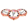 thumbnail image 4 of Koyal Wholesale Compact Mirror Bridesmaid's Wedding Gift, Rose Gold, Monogram Letter P, Modern Black White Stripes, 4 of 5