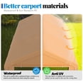 thumbnail image 6 of 13'x20' Outdoor Carport Canopy Portable Storage Shelter Shed Garage with Roll up Zipper Doors & Vents for Motorcycle Waterproof Garage Kit Tent for Car,Truck,Boat,Car Canopy, Khaki, 6 of 9