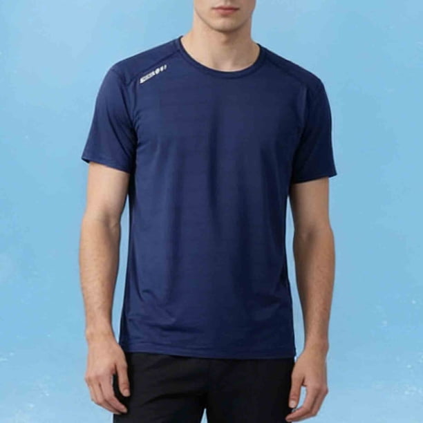 Ceisia Men's Breathable Ice-Silk Short Sleeve Crew Neck Sports T-Shirts, Solid Color Casual Gym Tops Gifts