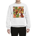 thumbnail image 2 of Wild Bobby In My Pumpkin Spice Era Groovy Letters Smiley Faces Thunderbolts Leaves Halloween Unisex Crewneck Sweatshirt, White, X-Large, 2 of 6