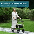 thumbnail image 2 of ELENKER Rollator Walker with 10" All-Terrain Wheels, Adjustable Padded Seat for Seniors, Champagne, 2 of 7
