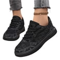 thumbnail image 5 of Lace Mesh Skate Shoes, Breathable Sneakers, Low-Top Athletic Shoes Casual Sneakers–Lightweight Non-Slip Athletic Footwear for Running, Walking, and Training, Spring Summer, Women Shoes, Black 5, 5 of 5