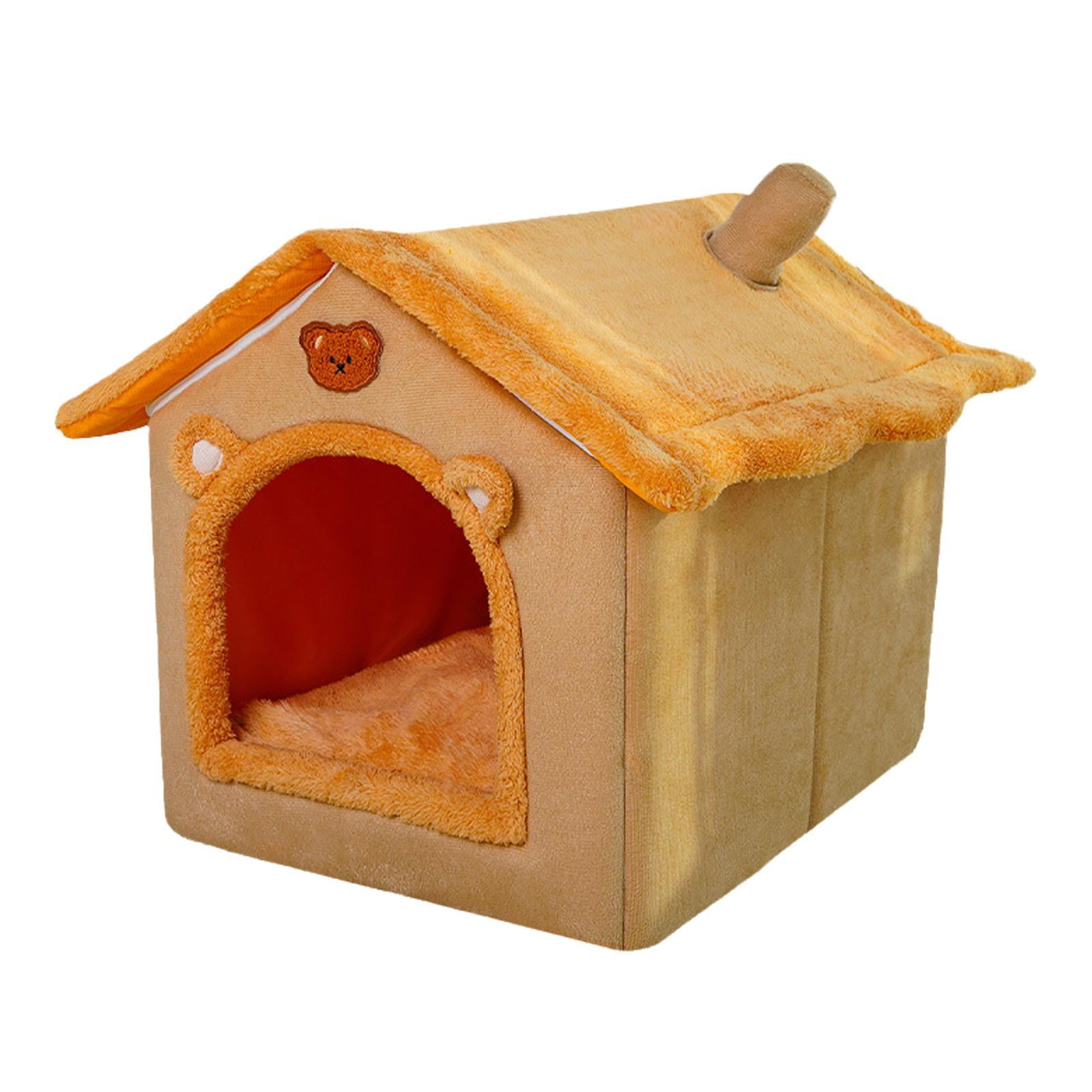 Cama Cueva Para Gatos/Perros Pequeños - Tamaño S (39x32x34 Cm), Terciopelo Suave, Plegable, Estampado Estrellas