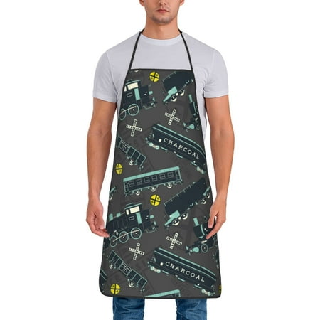 

Aprons for Men Women - Train Pattern funny Cooking Kitchen Apron Chef Apron Waterproof Apron for Painting Pottery Baking BBQ Gardening Salon Gift For women Men