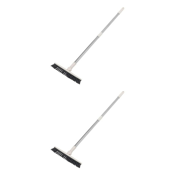 2 Pack Handled Scrub Brush for Shower Swivel Floor