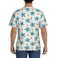 thumbnail image 3 of Bixox Men's Flower Leaves Printed Short Sleeve Skinny Athletic T-Shirt, 3 of 6