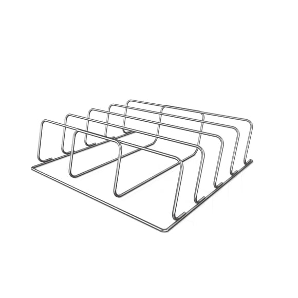 Ninja XSKRACKXL Woodfire Rib Rack, Compatible with OG800 and OG900 Series, Smokes 4 Full Racks of Ribs, Elevates Ribs for All-Around Airflow, Even Bark, Steel, Silver