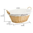 thumbnail image 2 of Home Basics Wicker Laundry Basket with Removeable Liner, Natural, 2 of 6