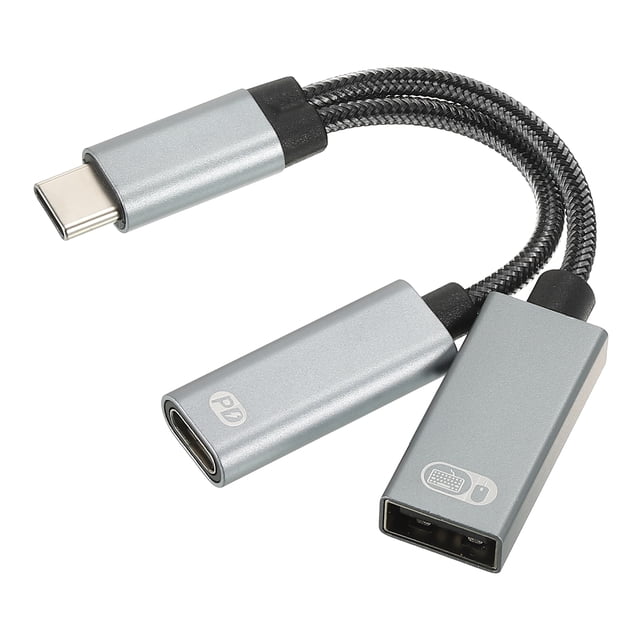 Adaptador USB C a OTG Unique Bargains 60W PD rápida carga Gris