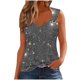 thumbnail image 2 of Puntoco Camiseta sin mangas con cuello cuadrado y estampado para mujer Camiseta holgada sin mangas, 2 of 4