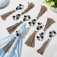 thumbnail image 4 of 1set 8 Pcs Wooden Bead Napkin Rings Black Christmas Theme Napkin Ring with Jute Tassel Natural Farmhouse Napkin Rings for Party Wedding Christmas Thanksgiving Table Celebration, 4 of 7
