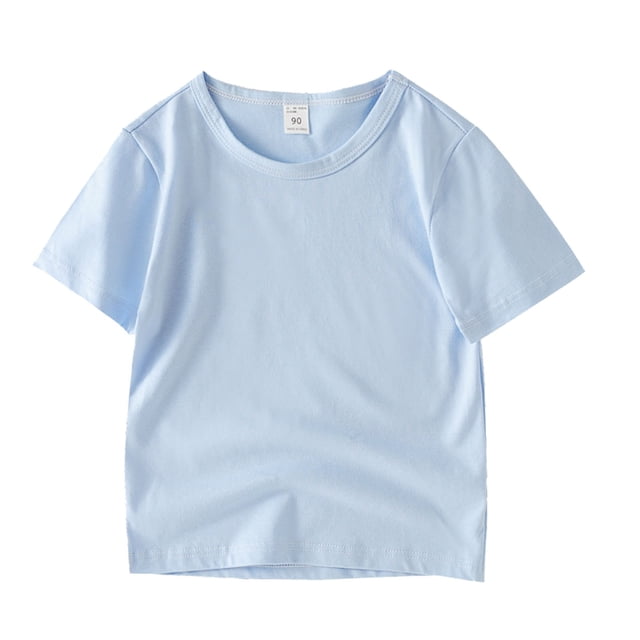 Gibobby Blusas Elegantes Para Niños Leggings de verano para niños pequeños T Short Baby Mangas para niños y niñas Top de color sólido Cómodo y transpirable(Azul, 18-24 Meses)