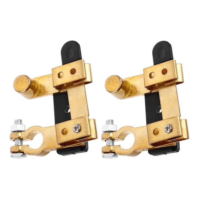 OUNONA 2Pcs Automotive Battery Disconnect Switch Quick Disconnect Heavy Duty Brass Material