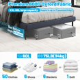 thumbnail image 2 of Kukikan 2 unidades de cajas de almacenamiento bajo la cama de 60 L con ruedas, color gris, 2 of 9