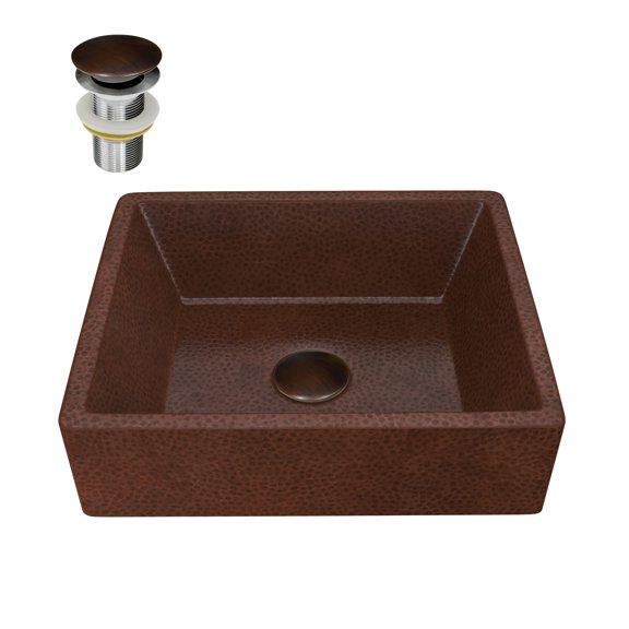 Attica 19 in. Handmade Vessel Sink in Hammered Antique Copper