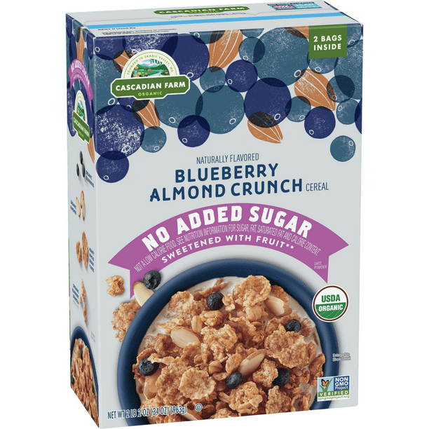 Cascadian Farm Organic No Added Sugar Almond Blueberry Cereal