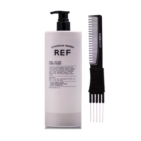 Reference Of Sweden REF Cool Silver Conditioner (25.36 oz) with SLEEKSHOP Teasing Comb (PACK OF 1)