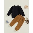 thumbnail image 4 of Suealasg Toddler Boys Fall Outfits Set 6M 1T 2T 3T 4T Baby Boys Long Sleeve Letter Print Sweatshirt Sweatpants 2Pcs Casual Autumn Tracksuit Clothes for Kids Boys, 4 of 8